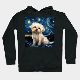 Maltese dog painted by Vincent Van Gogh Hoodie